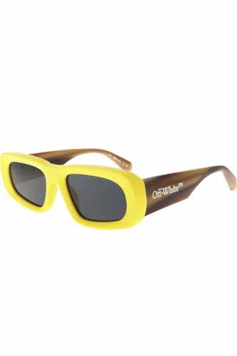 Off-White - Occhiali da sole in celluloide rettangolari unisex giallo - OERI006