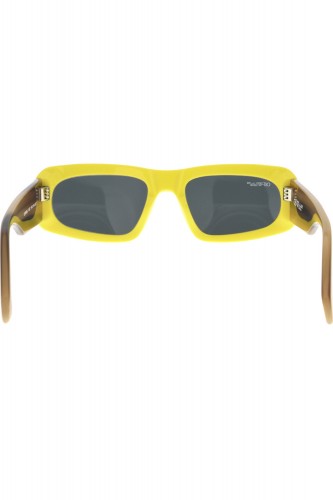 Off-White - Occhiali da sole in celluloide rettangolari unisex giallo - OERI006