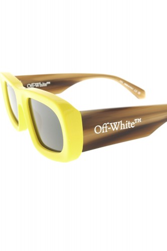 Off-White - Occhiali da sole in celluloide rettangolari unisex giallo - OERI006