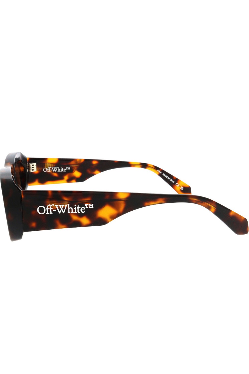 Off-White - Occhiali da sole in celluloide rettangolari unisex tartarugato -