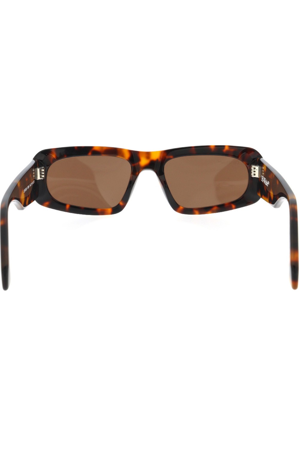 Off-White - Occhiali da sole in celluloide rettangolari unisex tartarugato -