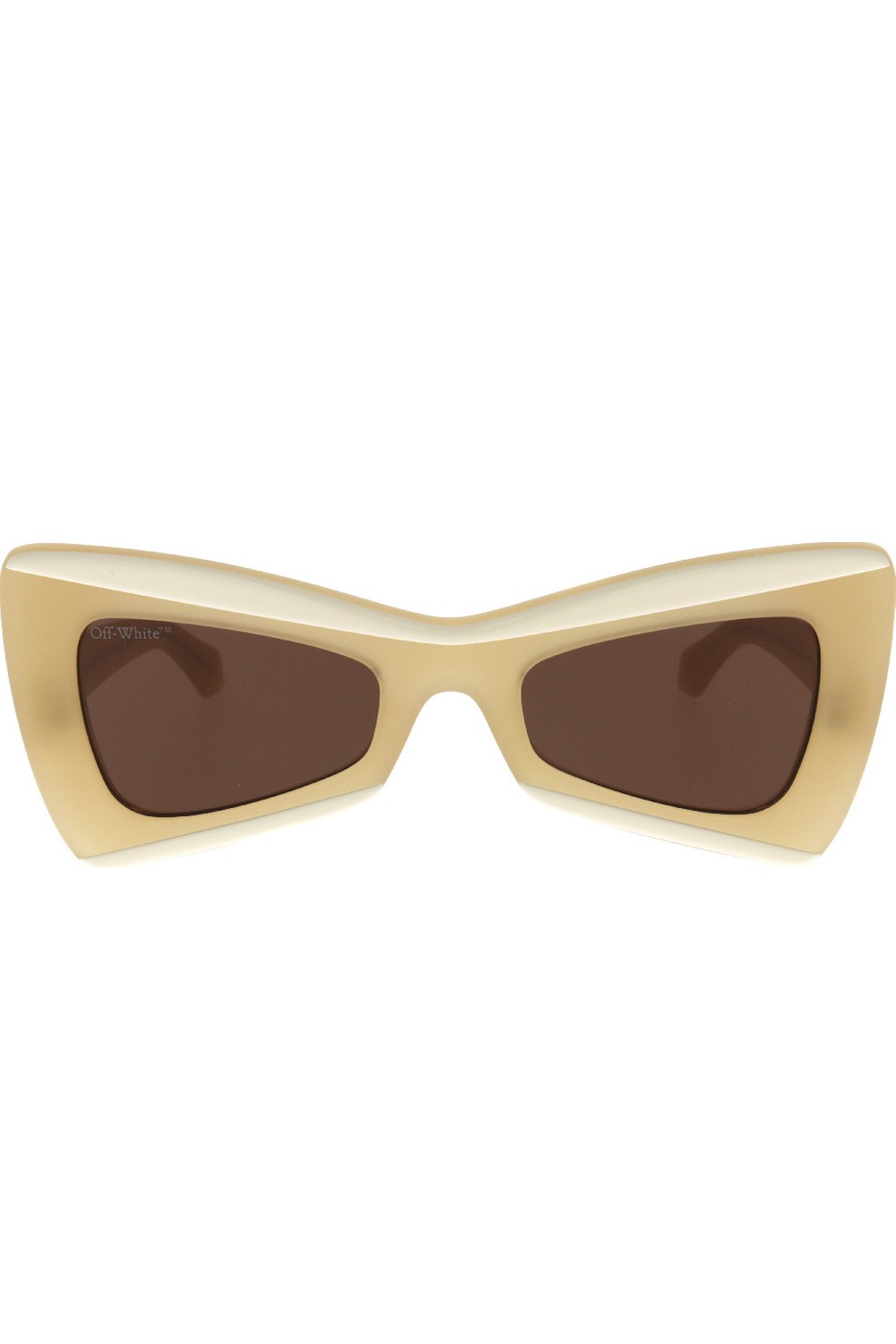 Off-White - Occhiali da sole in celluloide a farfalla per donna beige - OERI070