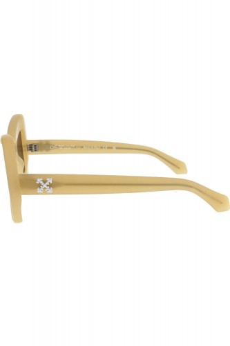 Off-White - Occhiali da sole in celluloide a farfalla per donna beige - OERI070