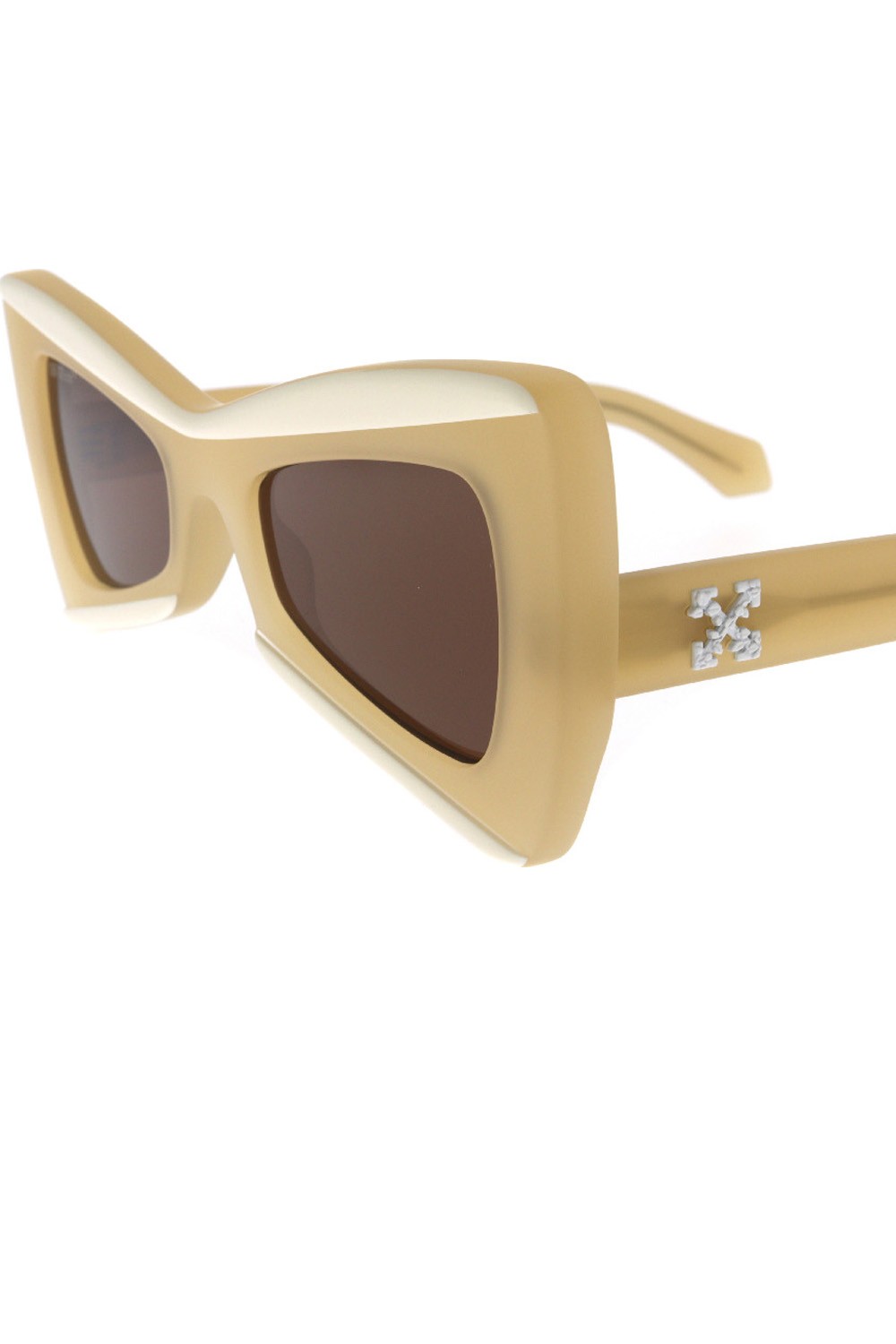 Off-White - Occhiali da sole in celluloide a farfalla per donna beige - OERI070