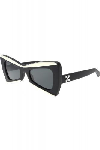 Off-White - Occhiali da sole in celluloide a farfalla per donna nero - OERI070