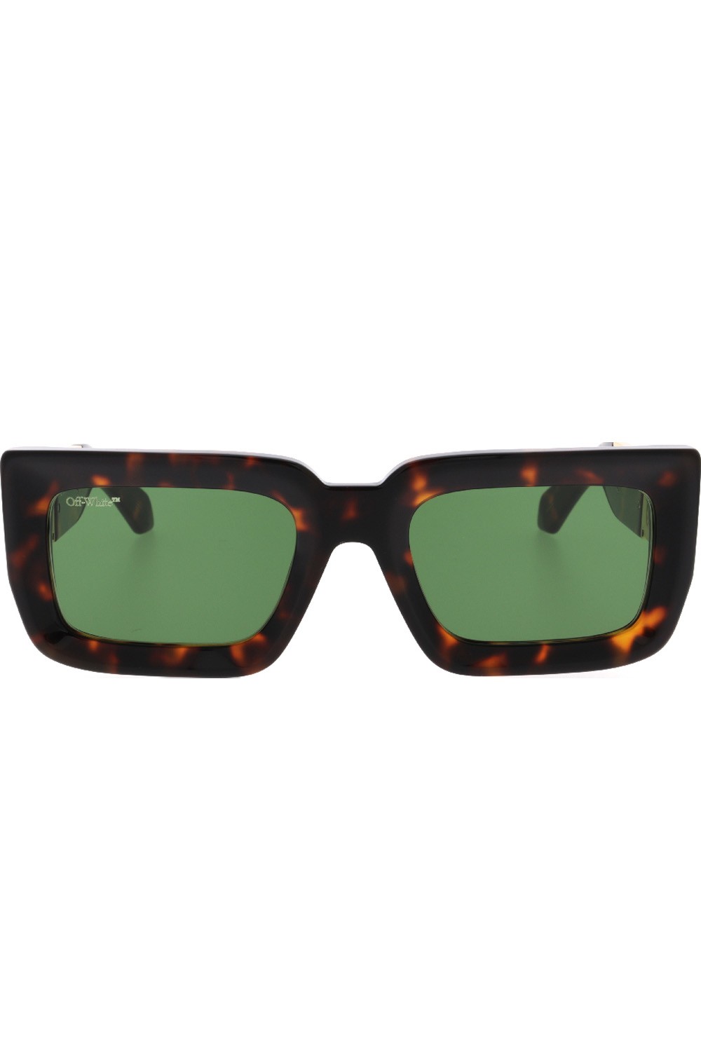 Off-White - Occhiali da sole in celluloide rettangolari unisex tartarugato -