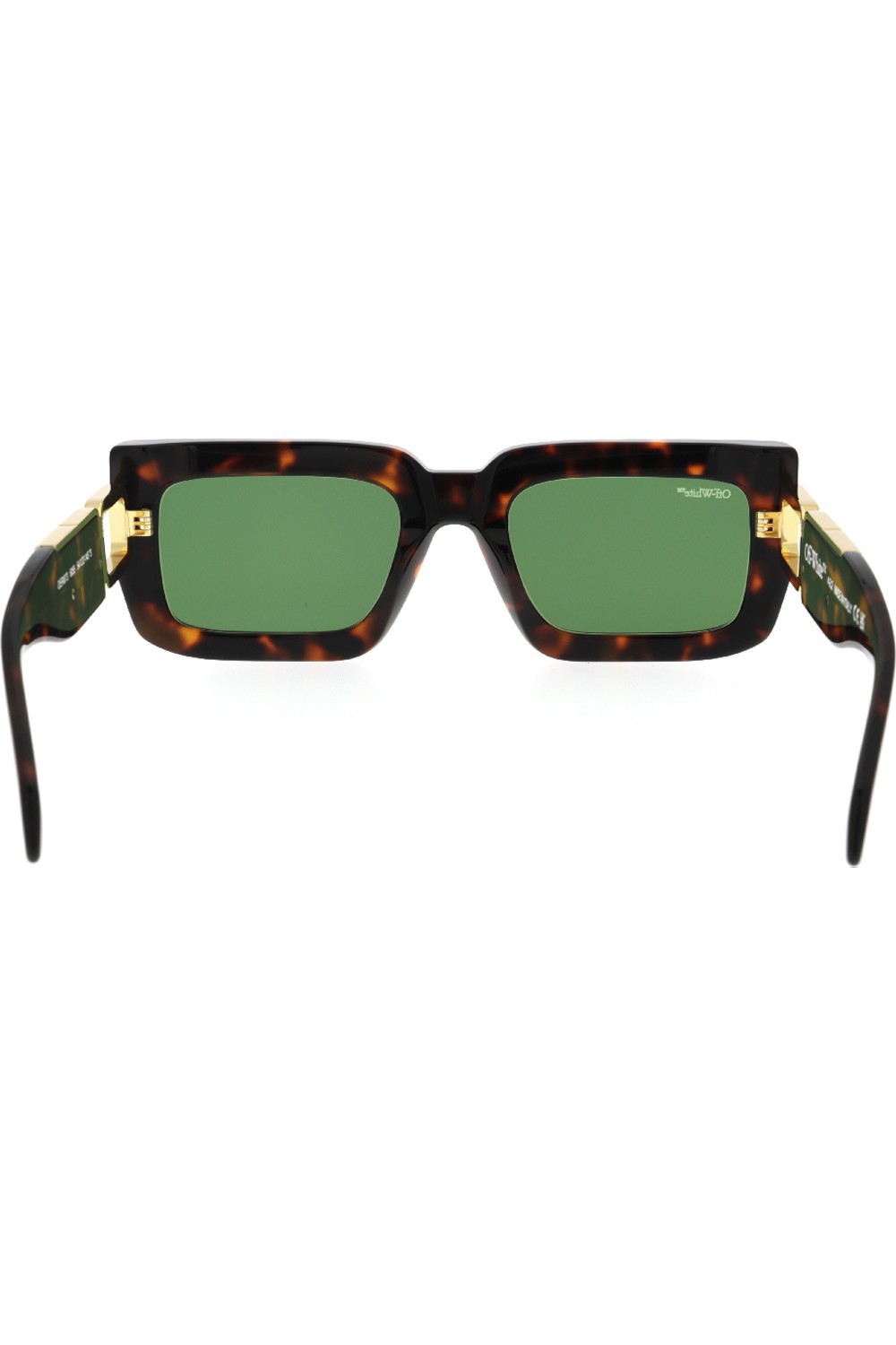 Off-White - Occhiali da sole in celluloide rettangolari unisex tartarugato -