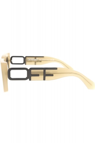 Off-White - Occhiali da sole in celluloide rettangolari unisex beige - OERI073