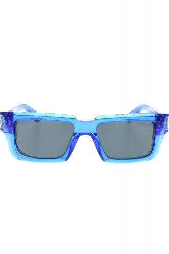 Philipp Plein - Occhiali da sole in celluloide rettangolari per uomo blu - 2