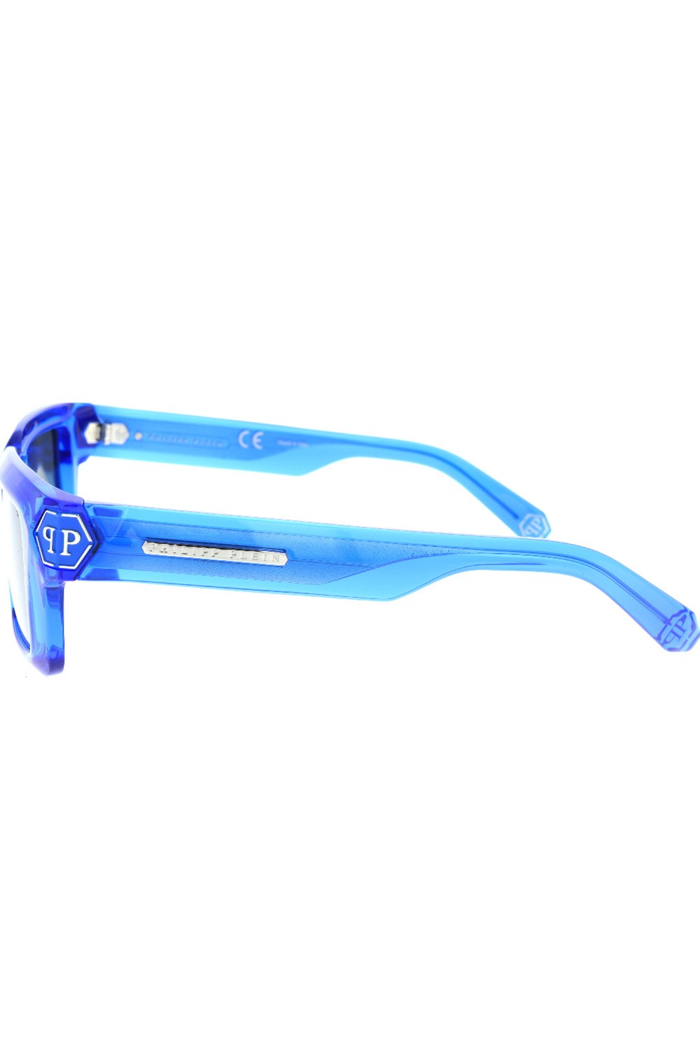 Philipp Plein - Occhiali da sole in celluloide rettangolari per uomo blu -