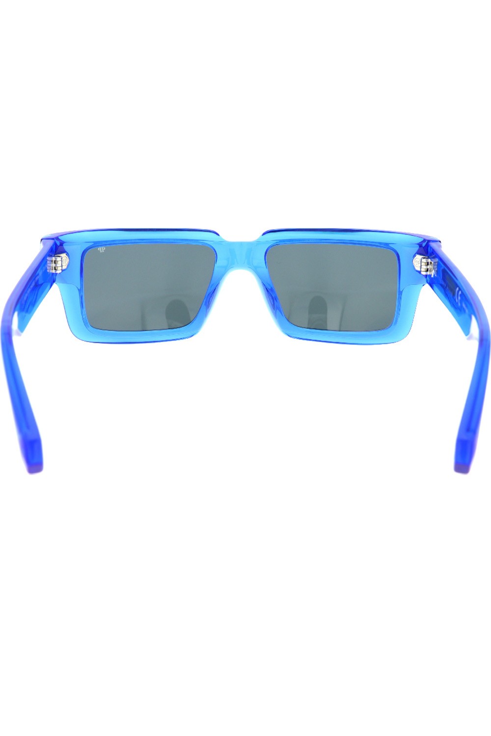 Philipp Plein - Occhiali da sole in celluloide rettangolari per uomo blu -