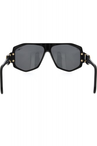 Cazal - Occhiali da sole in celluloide squadrati per uomo nero - 163/3 1