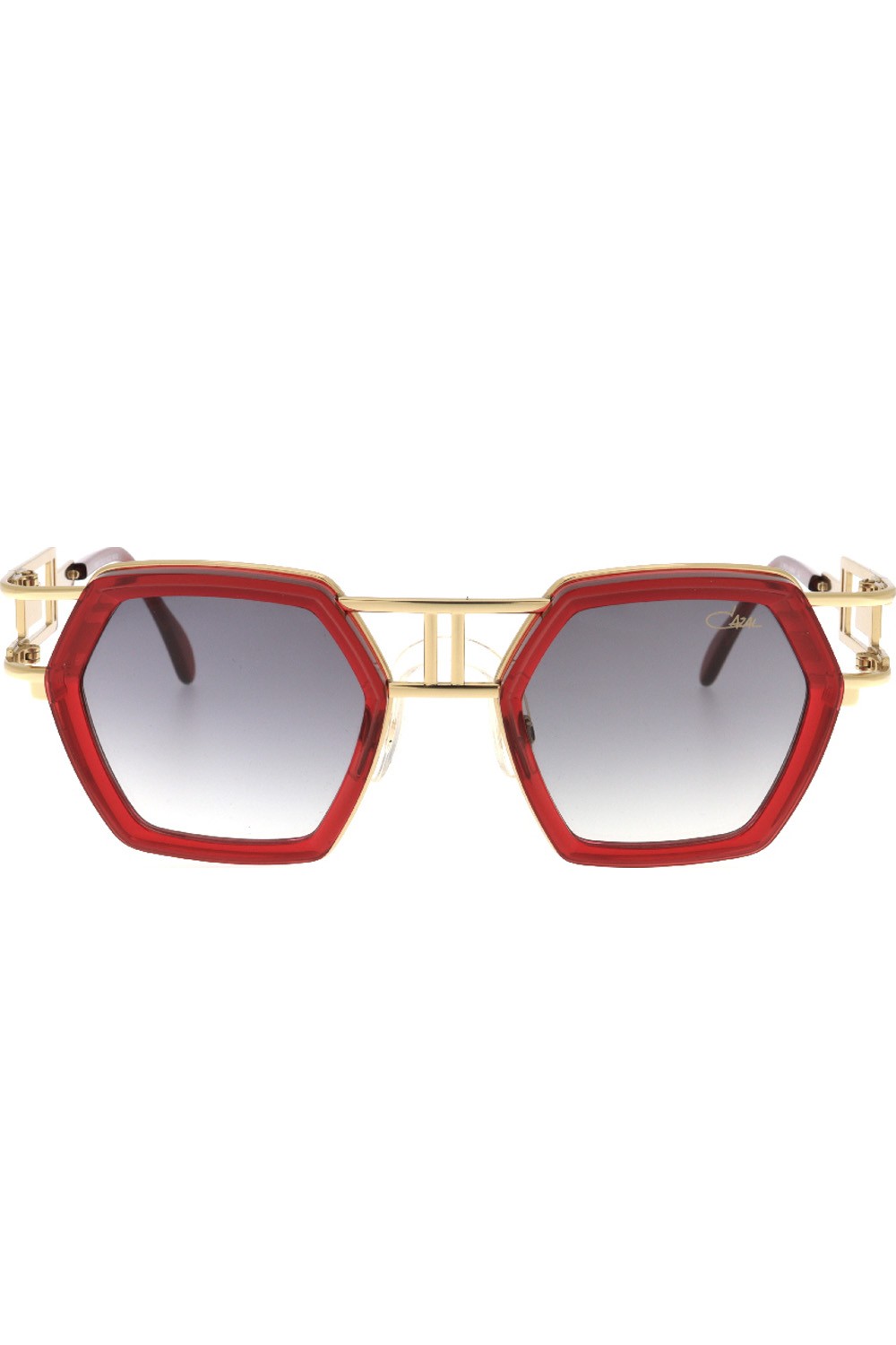 Cazal - Occhiali da sole combinati esagonali unisex rosso - 677 002