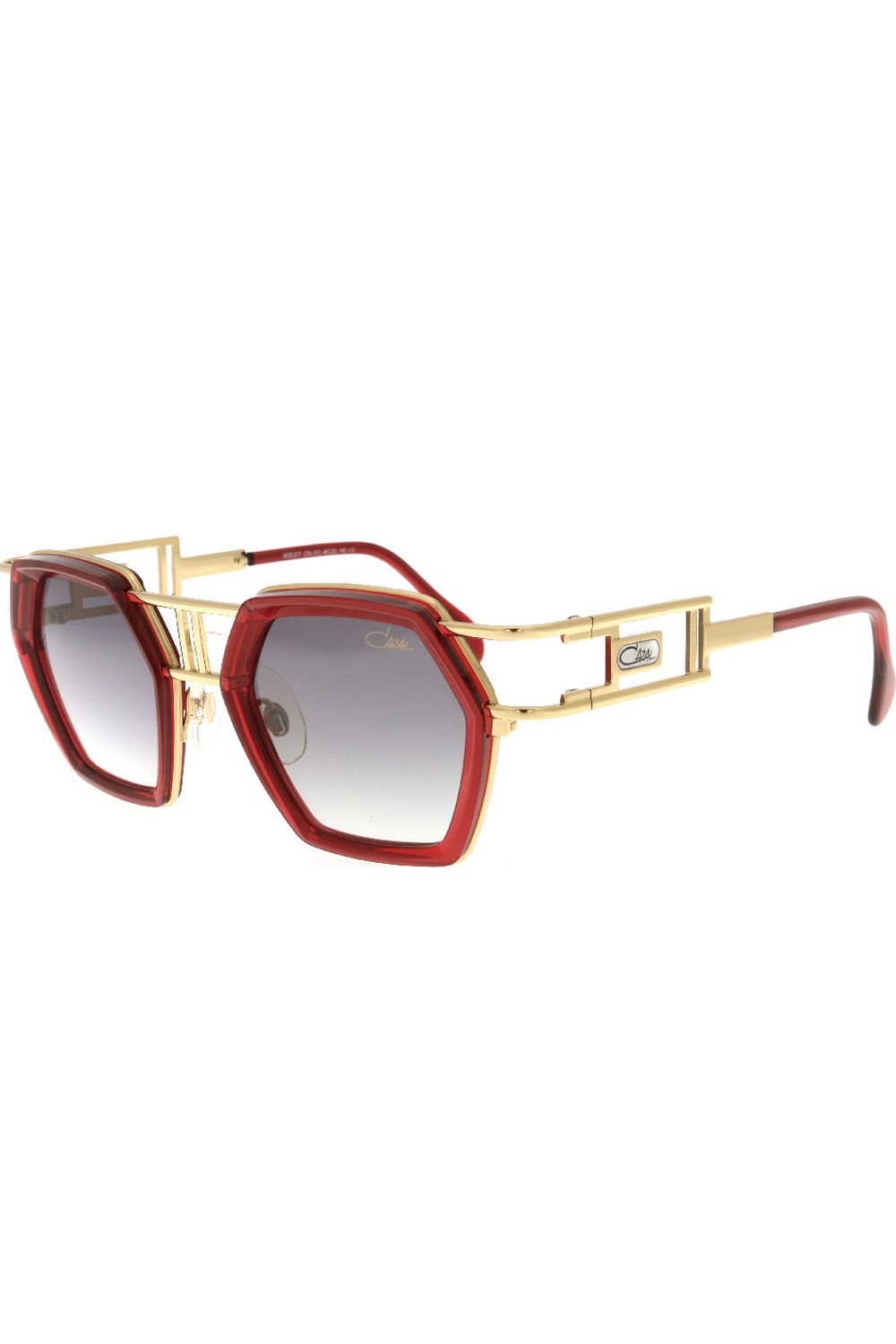 Cazal - Occhiali da sole combinati esagonali unisex rosso - 677 002