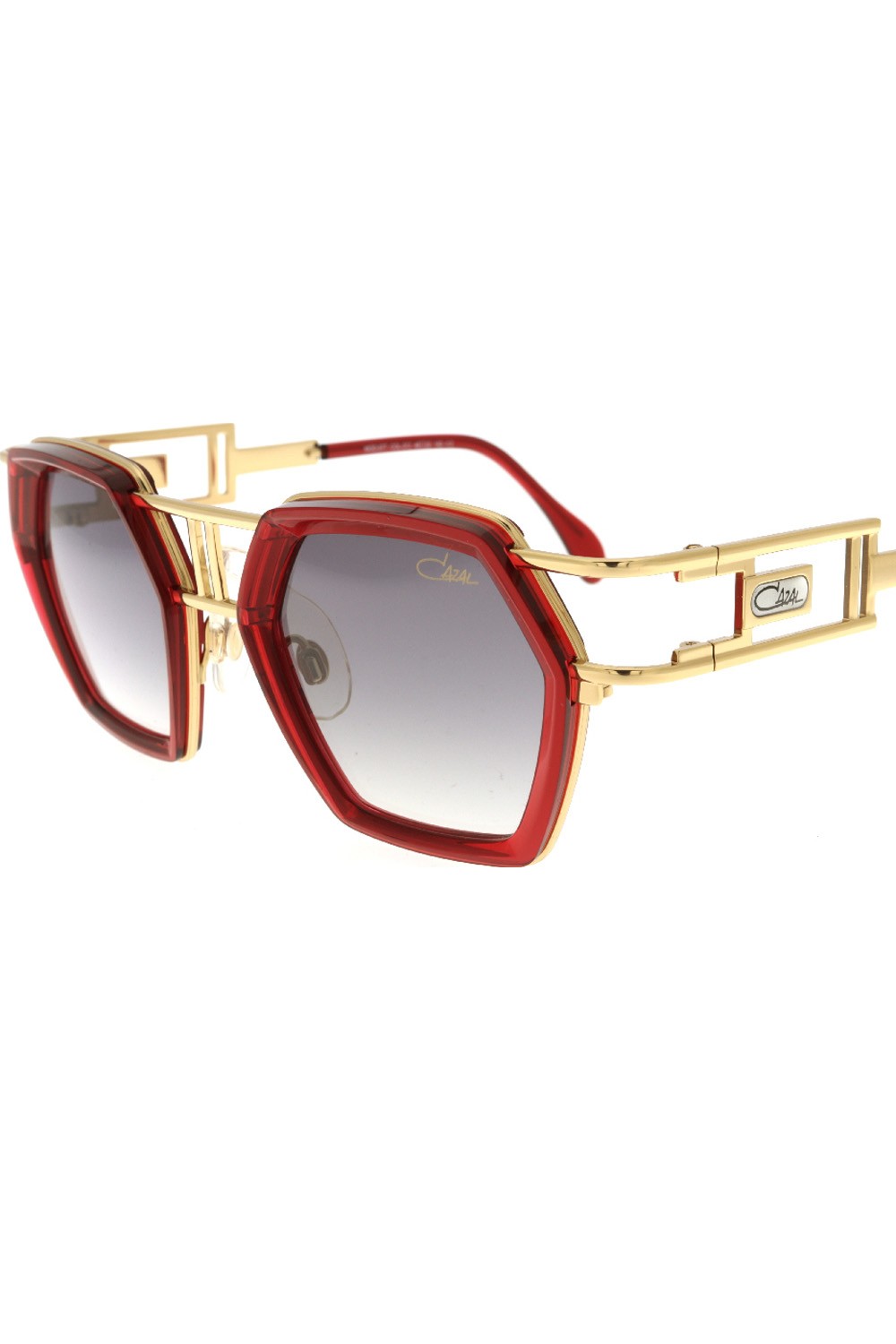 Cazal - Occhiali da sole combinati esagonali unisex rosso - 677 002