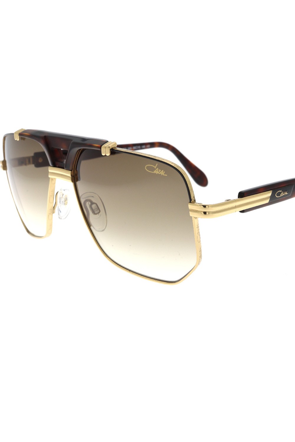 Cazal - Occhiali da sole in metallo squadrati per uomo oro - 990 003
