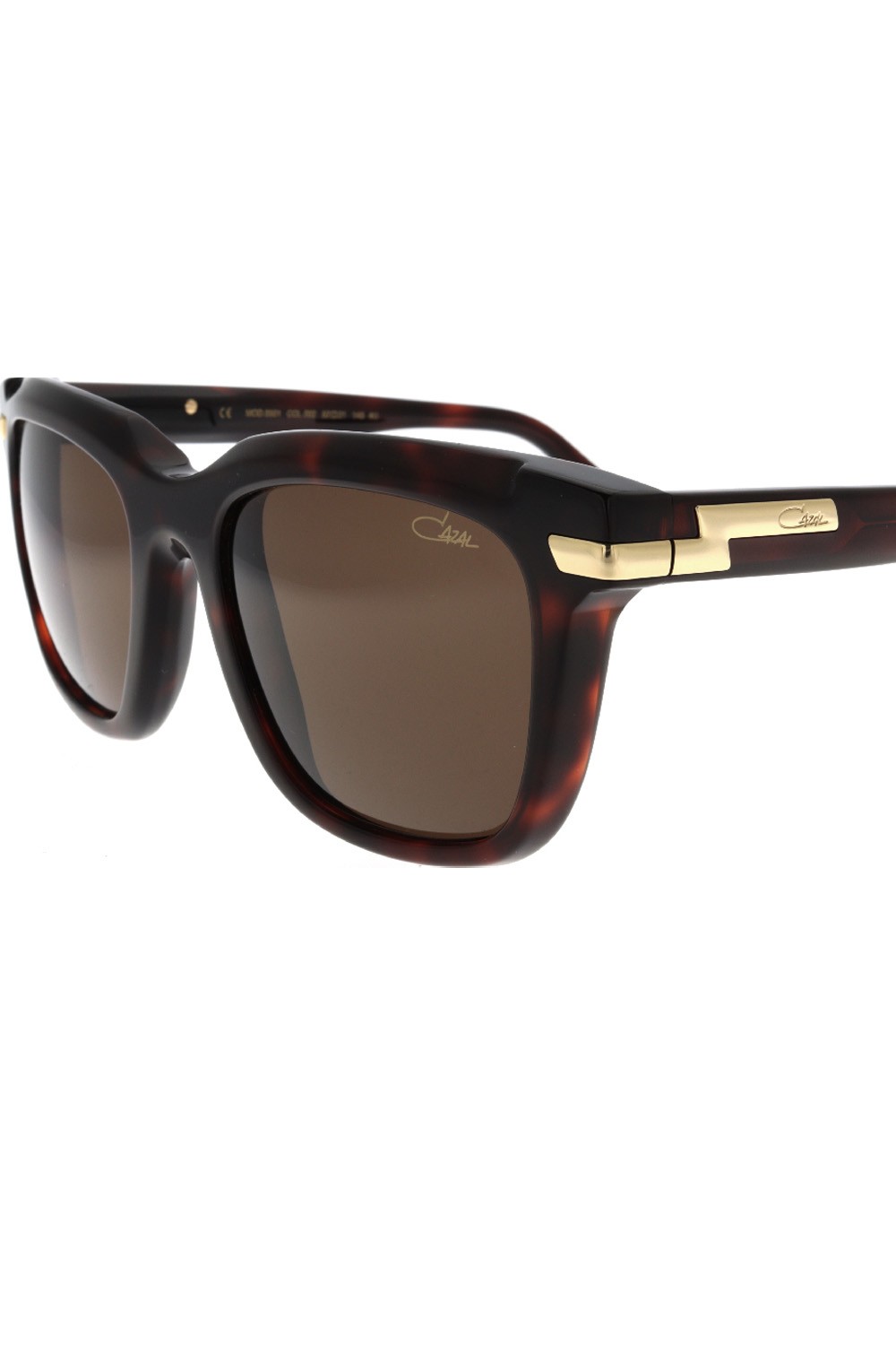 Cazal - Occhiali da sole in celluloide squadrati unisex tartarugato - 8501 002