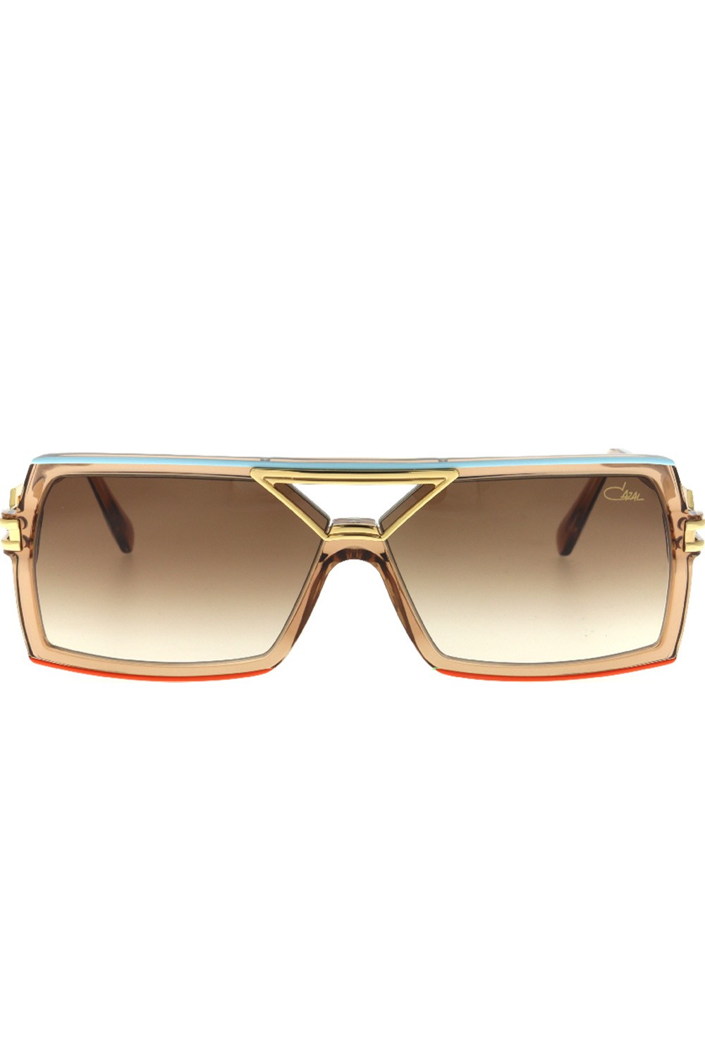 Cazal - Occhiali da sole in celluloide rettangolari unisex marrone - 8509 002