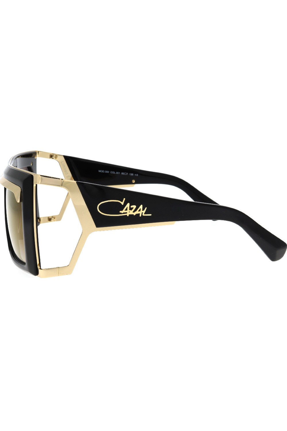 Cazal - Occhiali da sole in celluloide squadrati unisex nero - 300 001