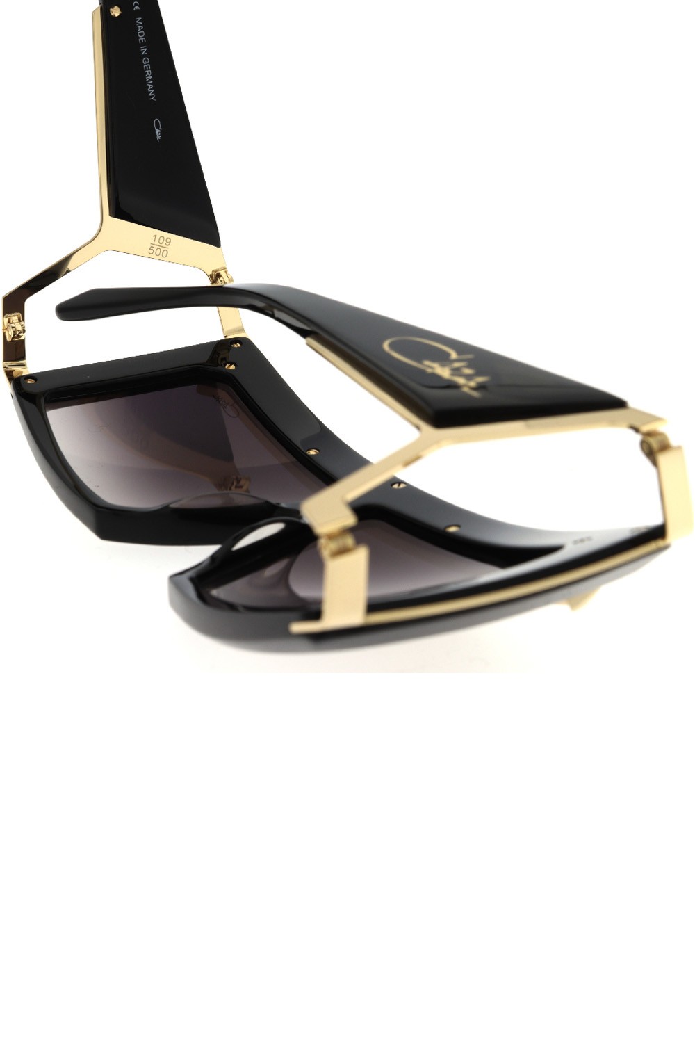 Cazal - Occhiali da sole in celluloide squadrati unisex nero - 300 001