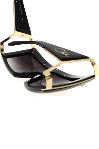 Cazal - Occhiali da sole in celluloide squadrati unisex nero - 300 001