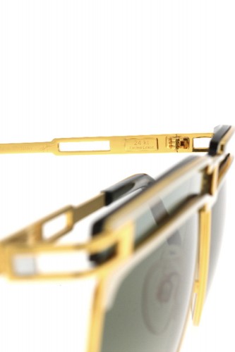 Cazal - Occhiali da sole in metallo squadrati unisex oro - 003 002