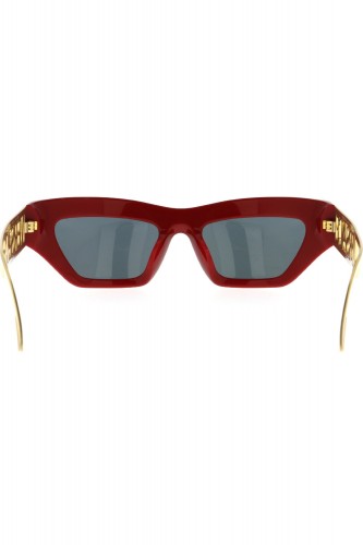 Versace - Occhiali da sole in celluloide rettangolari per donna rosso - 4432