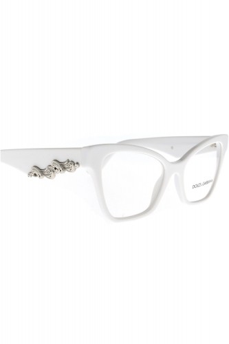 Dolce&Gabbana - Occhiali da vista in celluloide cat eye per donna bianco -