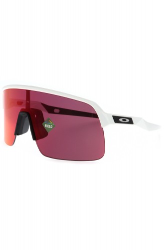 Oakley - Occhiali da sole in plastica sportivi avvolgenti unisex bianco -