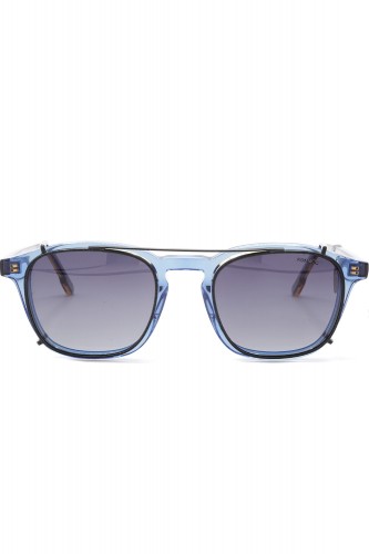 Komono - Occhiali da vista con clip solare in celluloide squadrati per uomo blu 2