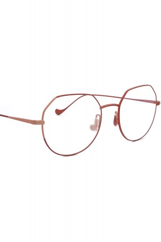 Caroline Abram - Occhiali da vista tondi in metallo bicolore per donna rosso -