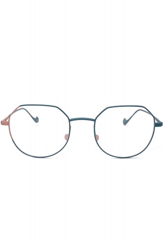 Caroline Abram - Occhiali da vista tondi in metallo bicolore per donna verde - 2