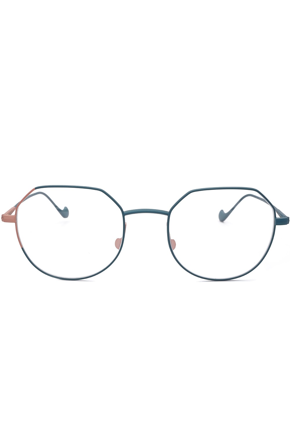 Caroline Abram - Occhiali da vista tondi in metallo bicolore per donna verde -