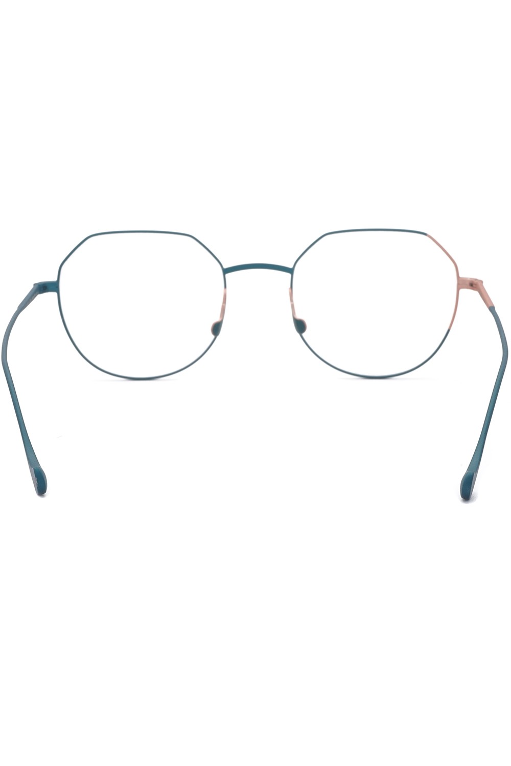 Caroline Abram - Occhiali da vista tondi in metallo bicolore per donna verde -