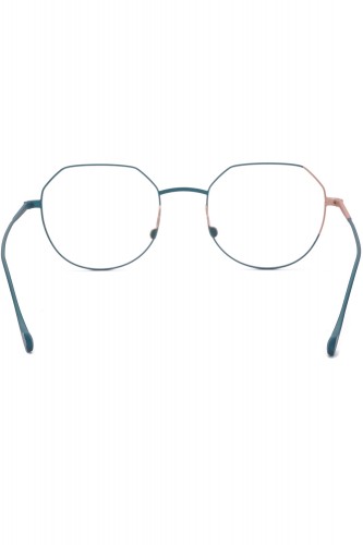 Caroline Abram - Occhiali da vista tondi in metallo bicolore per donna verde -