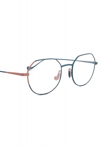 Caroline Abram - Occhiali da vista tondi in metallo bicolore per donna verde -