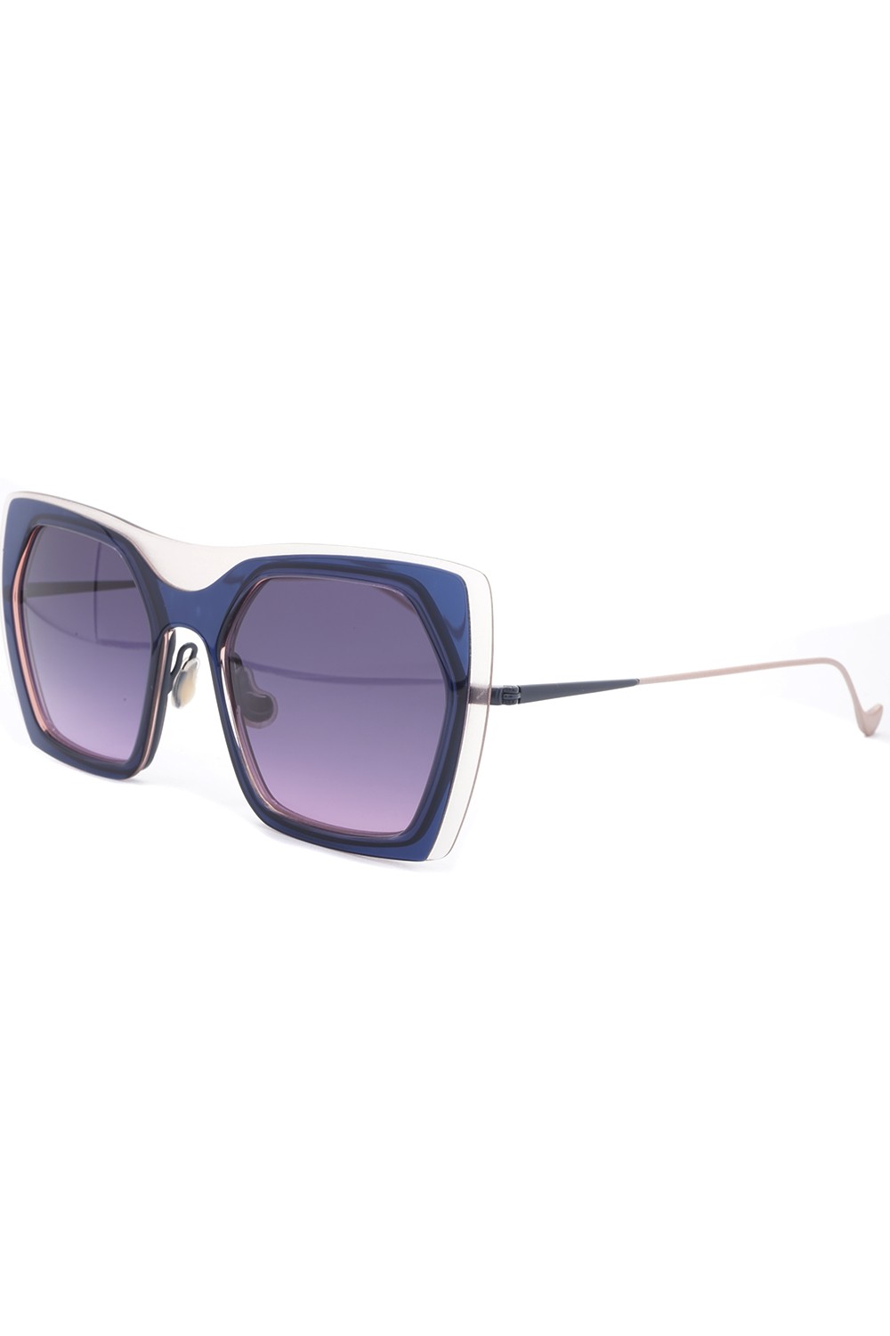 Caroline Abram - Occhiali da sole in celluloide squadrati per donna blu -