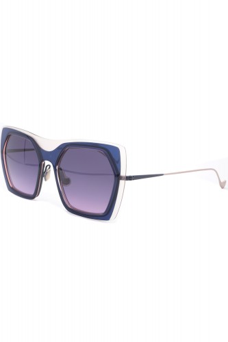 Caroline Abram - Occhiali da sole in celluloide squadrati per donna blu -