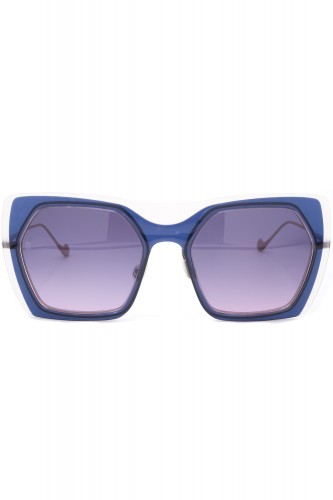 Caroline Abram - Occhiali da sole in celluloide squadrati per donna blu -