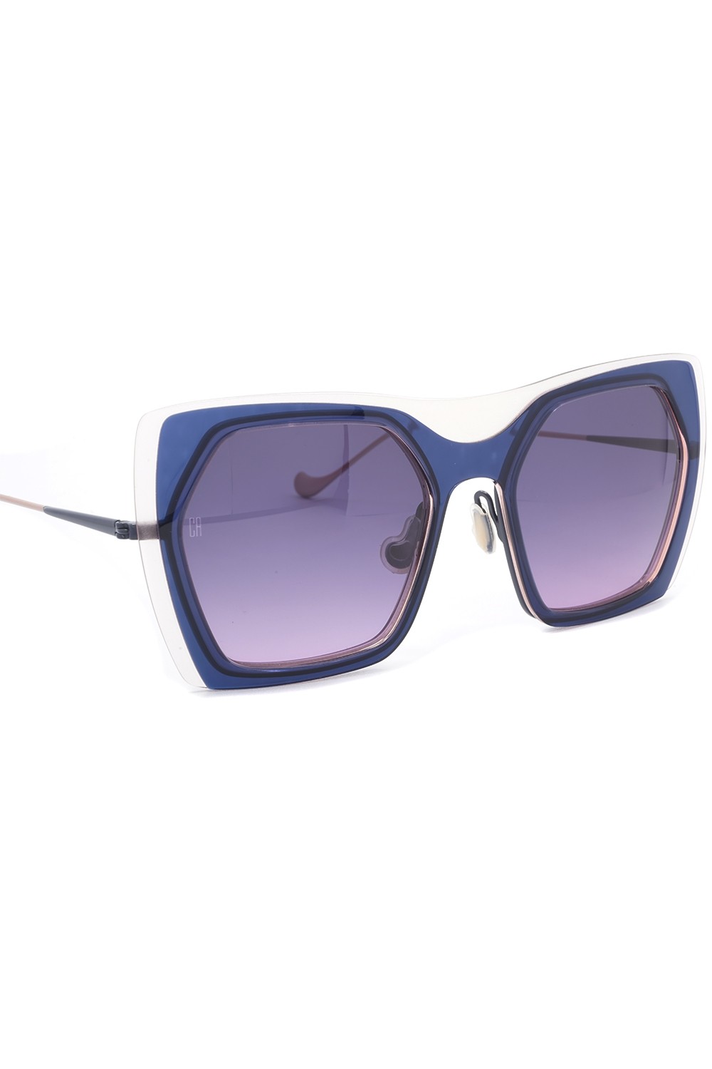 Caroline Abram - Occhiali da sole in celluloide squadrati per donna blu -