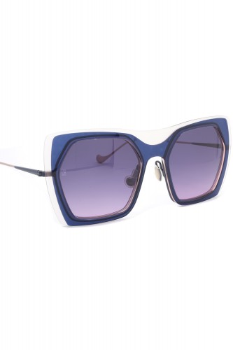 Caroline Abram - Occhiali da sole in celluloide squadrati per donna blu -