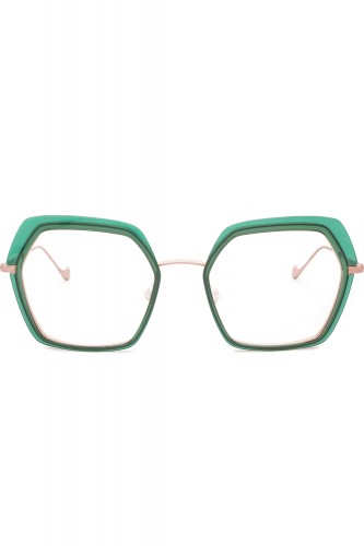 Caroline Abram - Occhiali da vista combinati esagonali per donna verde - WAFIA