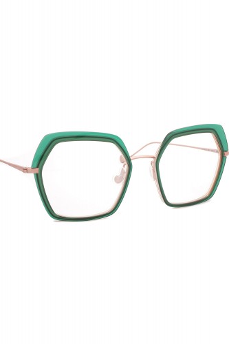 Caroline Abram - Occhiali da vista combinati esagonali per donna verde - WAFIA
