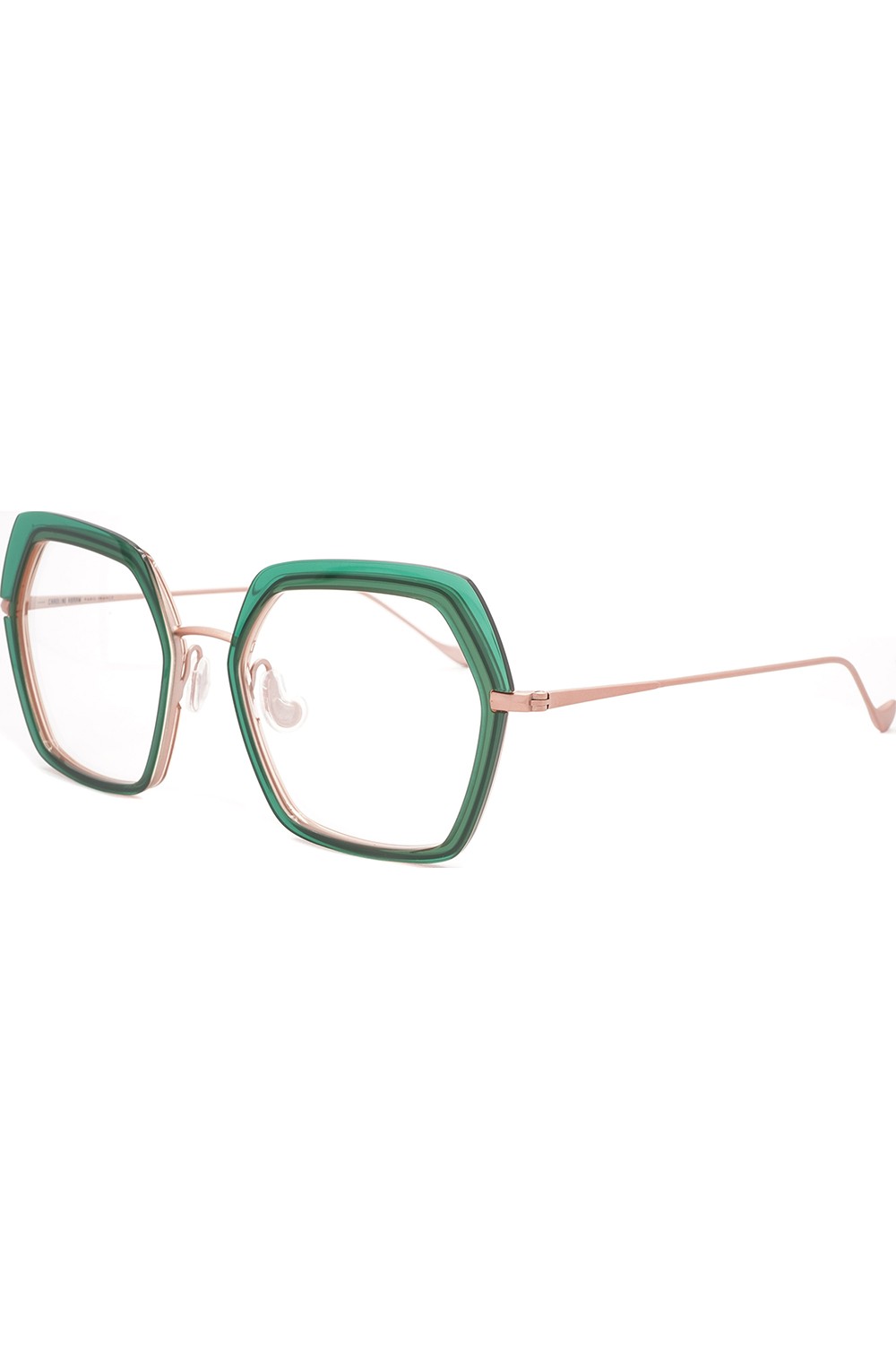 Caroline Abram - Occhiali da vista combinati esagonali per donna verde - WAFIA