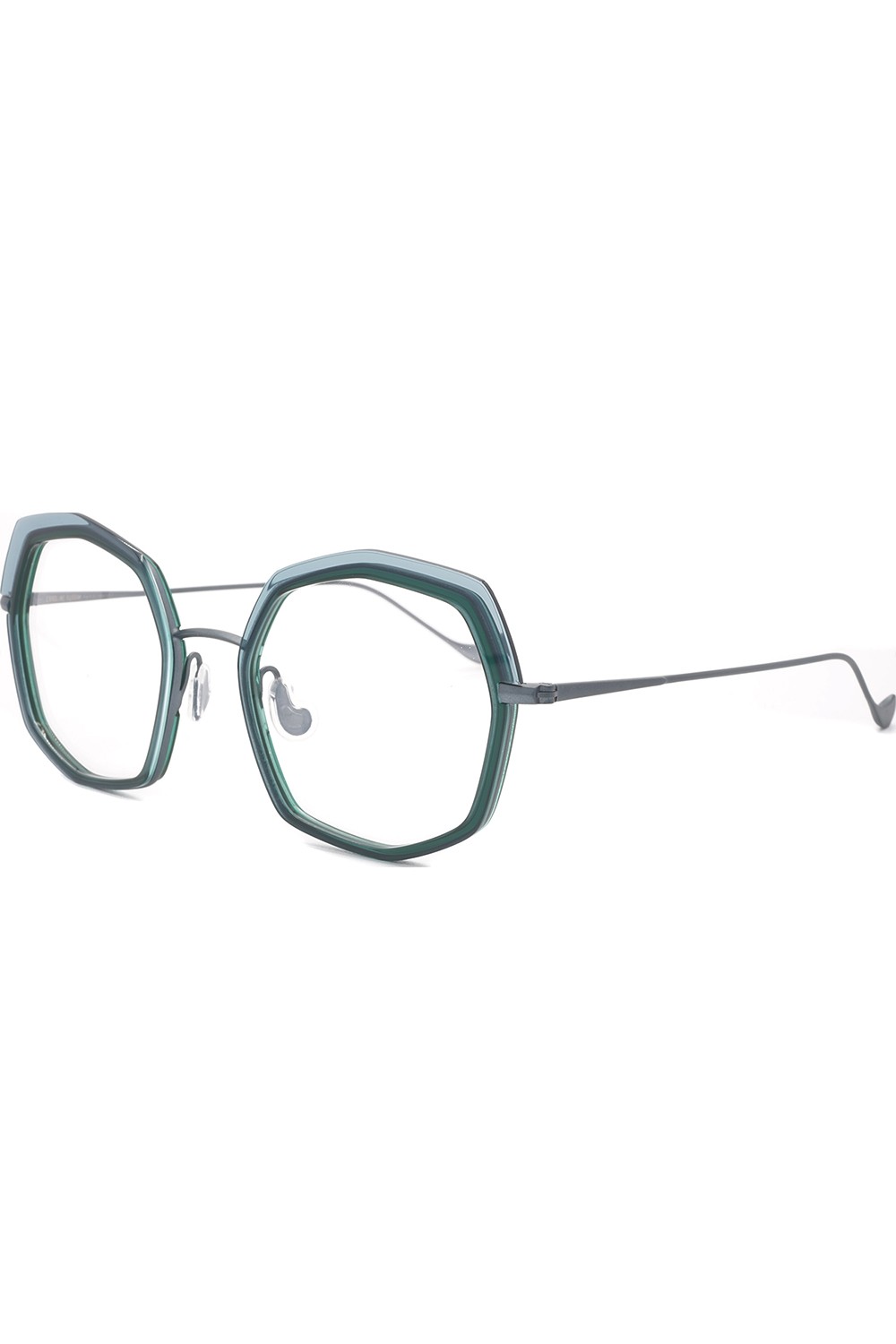 Caroline Abram - Occhiali da vista combinati ottogonali per donna verde -