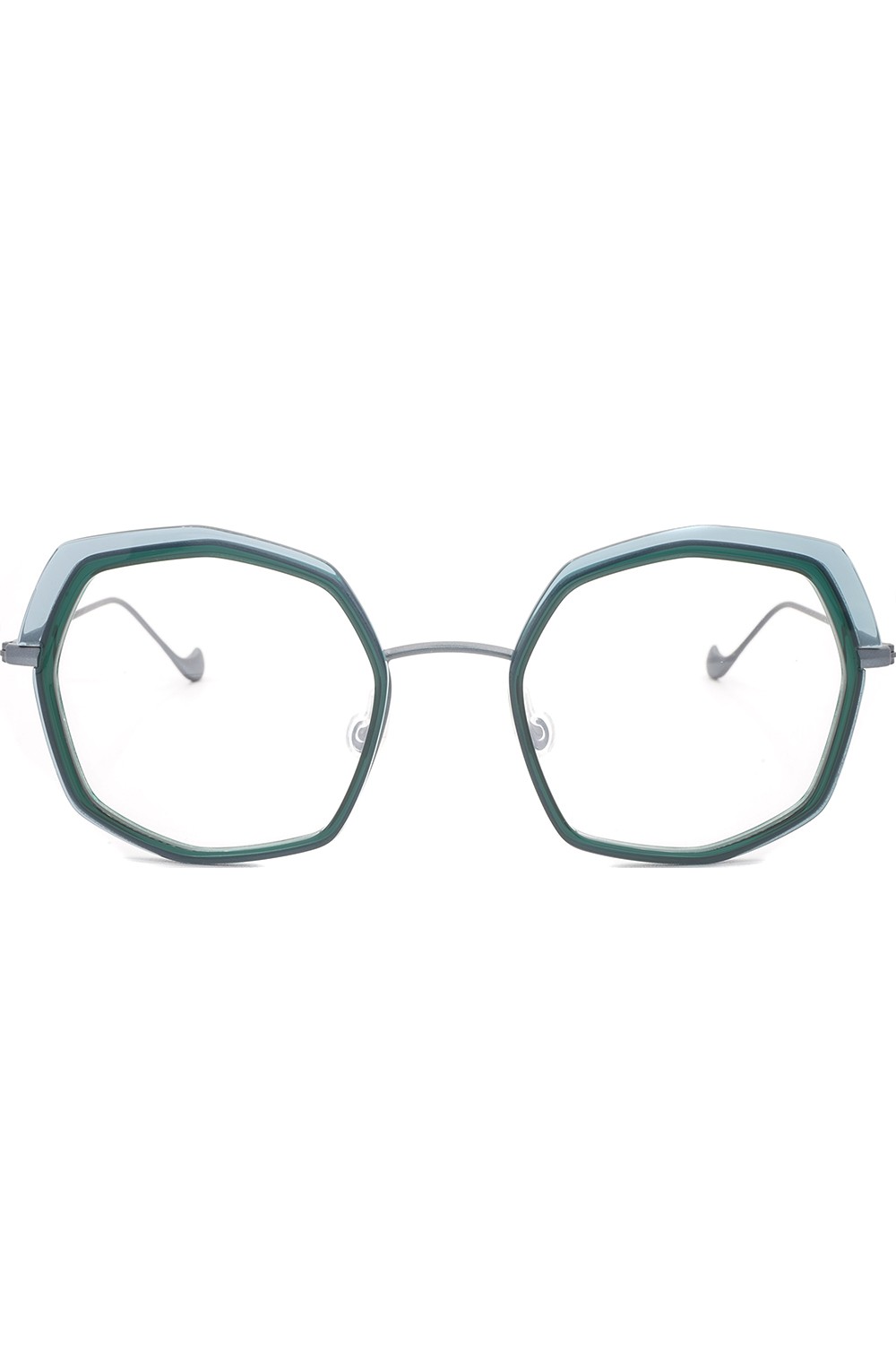 Caroline Abram - Occhiali da vista combinati ottogonali per donna verde -