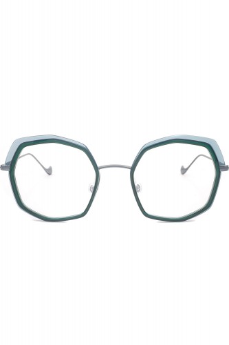 Caroline Abram - Occhiali da vista combinati ottogonali per donna verde -