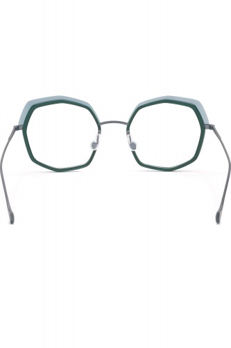 Caroline Abram - Occhiali da vista combinati ottogonali per donna verde -