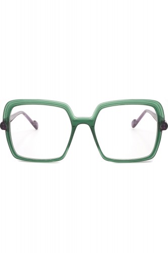 Caroline Abram - Occhiali da vista in celluloide a farfalla per donna verde -
