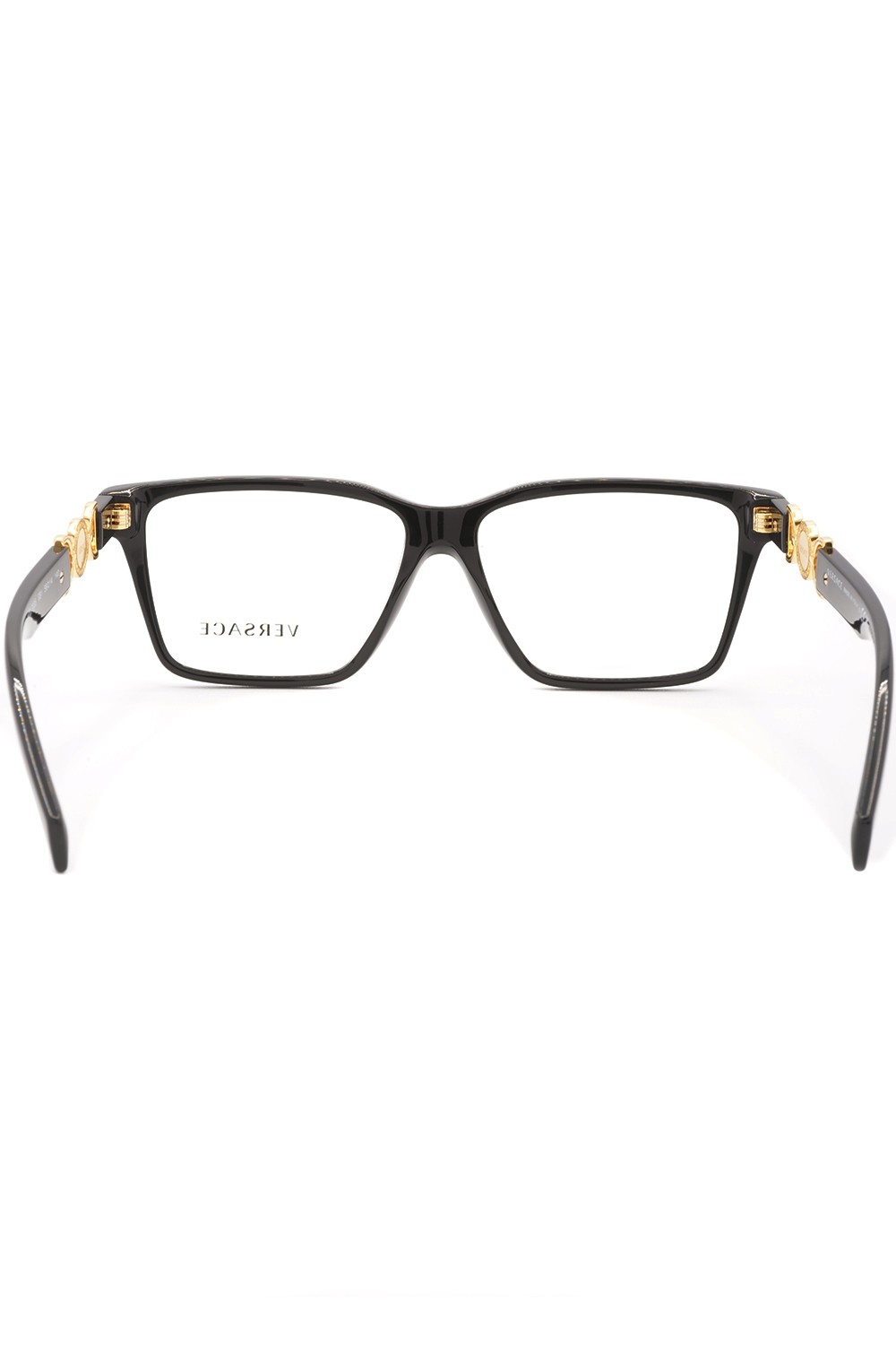 Versace - Occhiali da vista in celluloide squadrati per donna nero - 3335 GB1